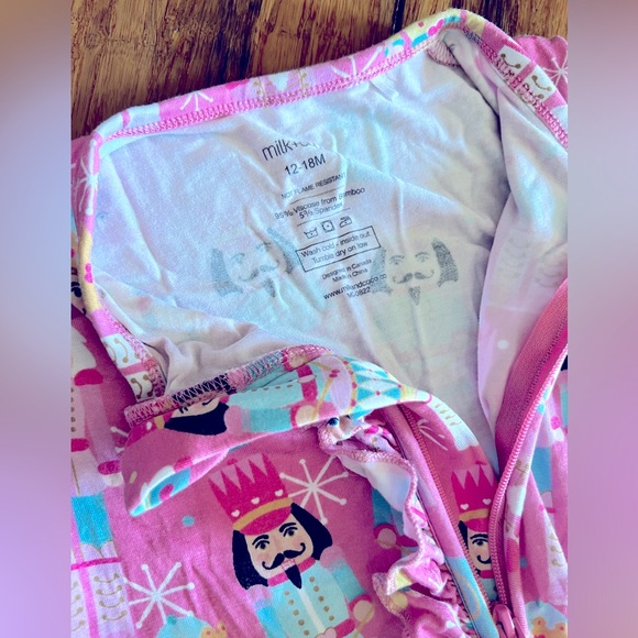 Pink Nutcracker Ruffle Butt Sleeper 12-18m - Picture 3 of 3